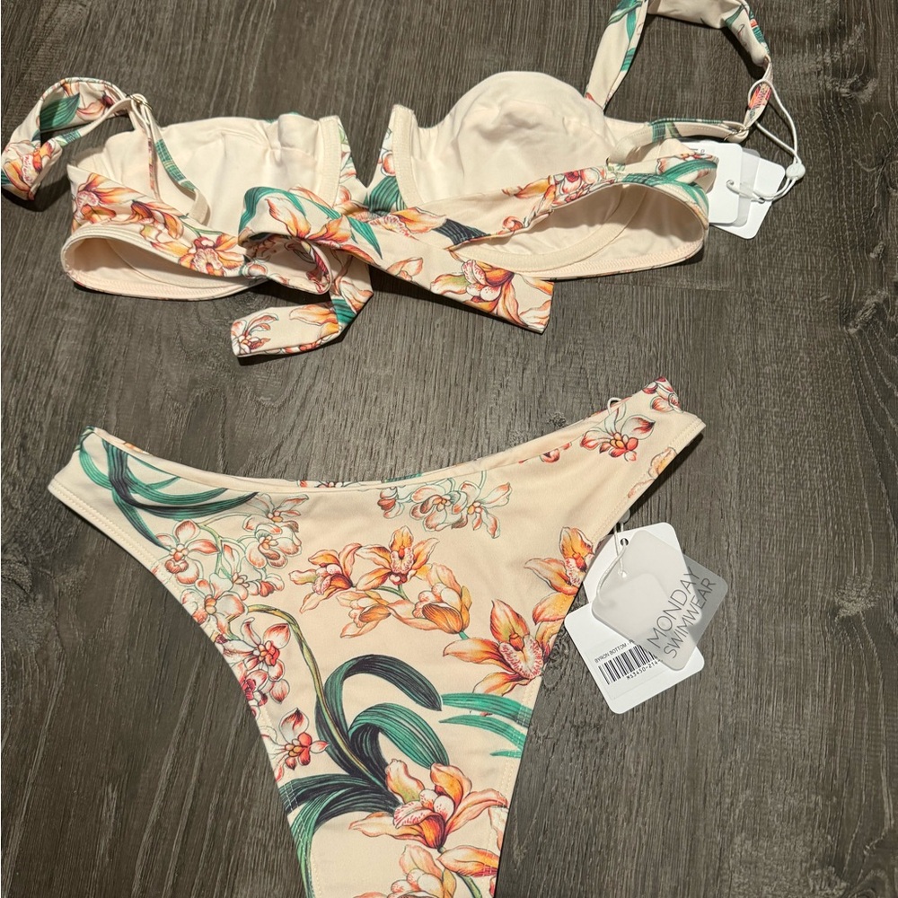 Monday Swimwear. Bikini set: top S, bottom M. NWT.
